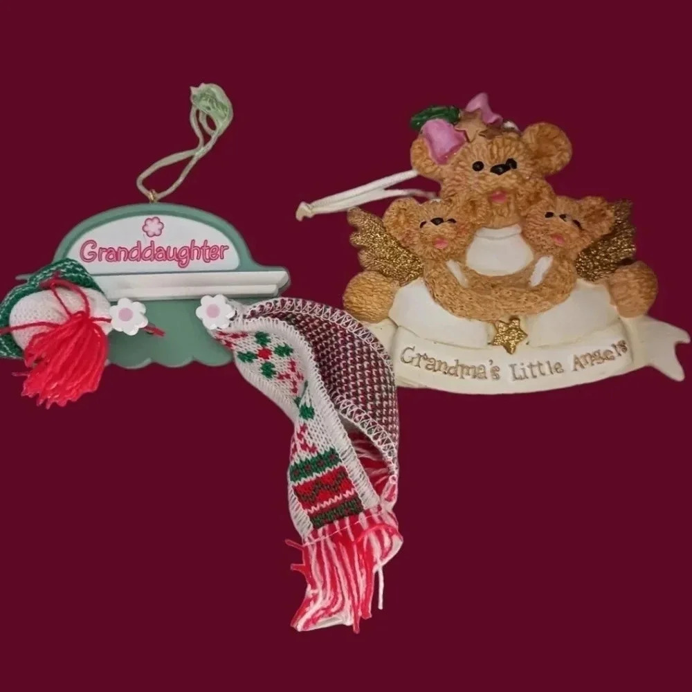 Hallmark & kurt Adler set of 2 christmas ornaments grandma & grandaughter